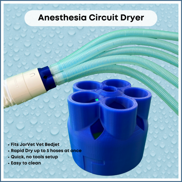 Anesthesia Circuit Dryer Adapter for the JorVet Vet Bedjet patient warmer